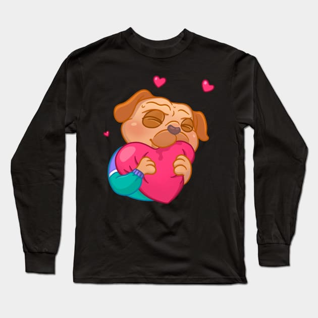 In love pug during isolation of COVID-19 Long Sleeve T-Shirt by Devim